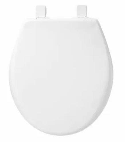 BEMIS 87SLOW000 Toilet Seat, Whisper Close, Round, White Plastic