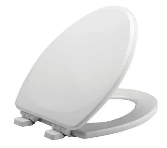 BEMIS 143SLOW 000 Toilet Seat, Elongated, Slow-Closing, White