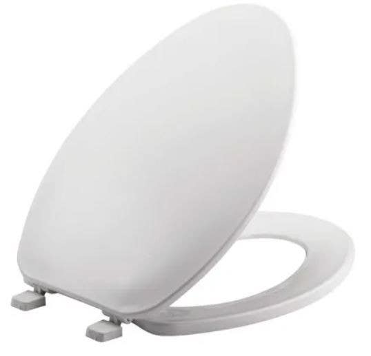 BEMIS 170 000 Toilet Seat, Elongated, White Plastic