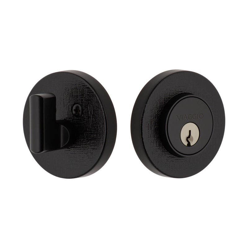 Viaggio CLOMLNCLO Circolo Linen Rosette Single Cylinder Deadbolt, Keyed Alike