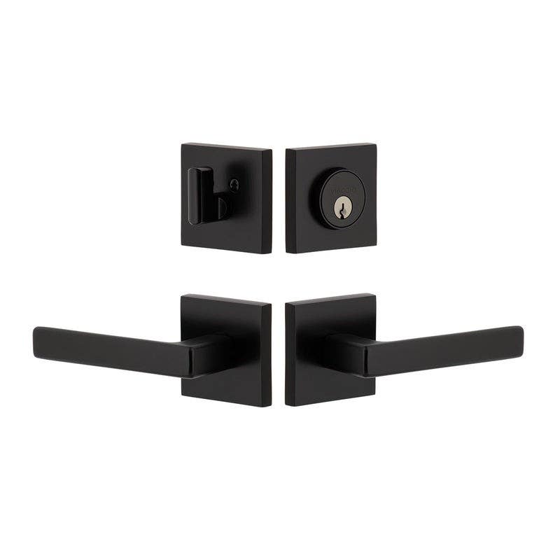 Viaggio QADLUS Quadrato Rosette Entry Set with Lusso Lever and Matching Deadbolt