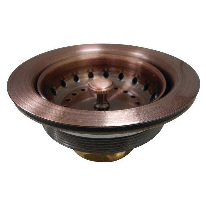 Kingston Brass K111B Gourmetier Stainless Steel Kitchen Sink Waste Basket w/ Brass Nut, Satin Nickel