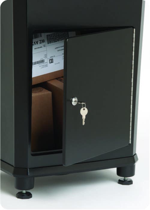 Architectural Mailboxes 6900B-10 Elephantrunk Locking Parcel Drop Box, Black, Cast Aluminum