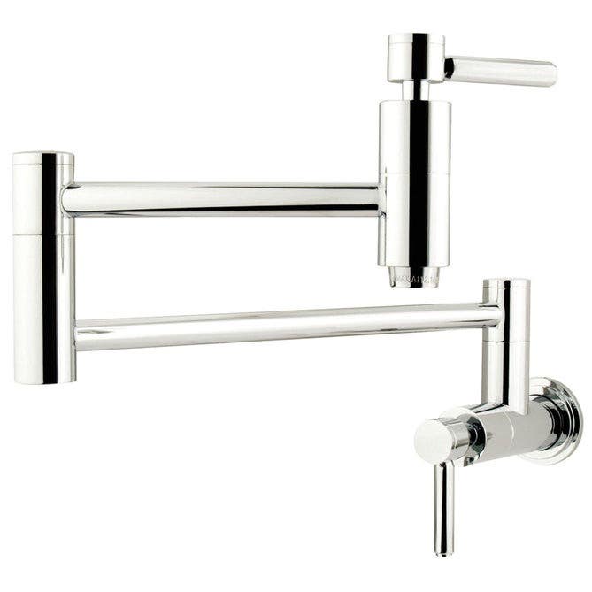 Kingston Brass KS810DL Two-Handle 1-Hole Wall Mount Pot Filler