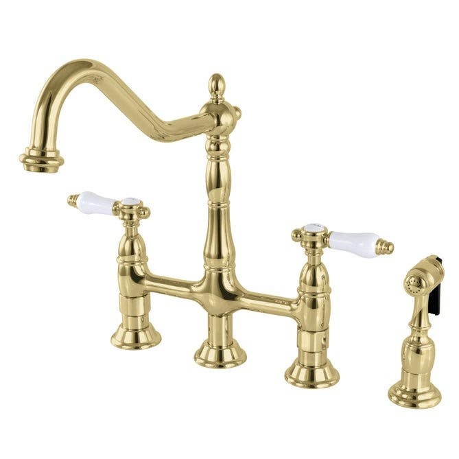 Kingston Brass KS127BPLBS Kitchen Faucet With Brass Sprayer