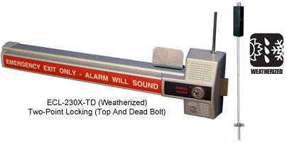 Detex ECL-230X-TD / ECL-230X-TB SERIES Alarmed Deadbolt Panic Hardware 2 Point Locks