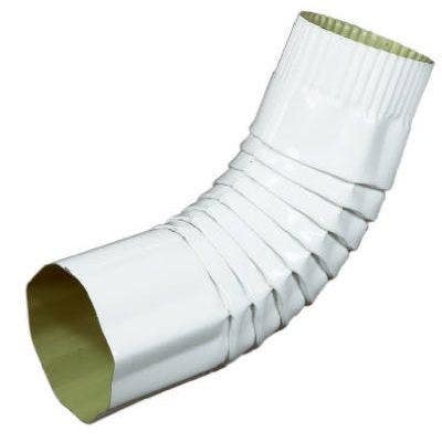 Amerimax 47 Gutter Elbow, Corrugated Round, White Aluminum