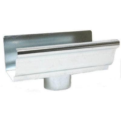 Amerimax K-Style End Piece With Drop For 5-In. Gutter, Galvanized Steel
