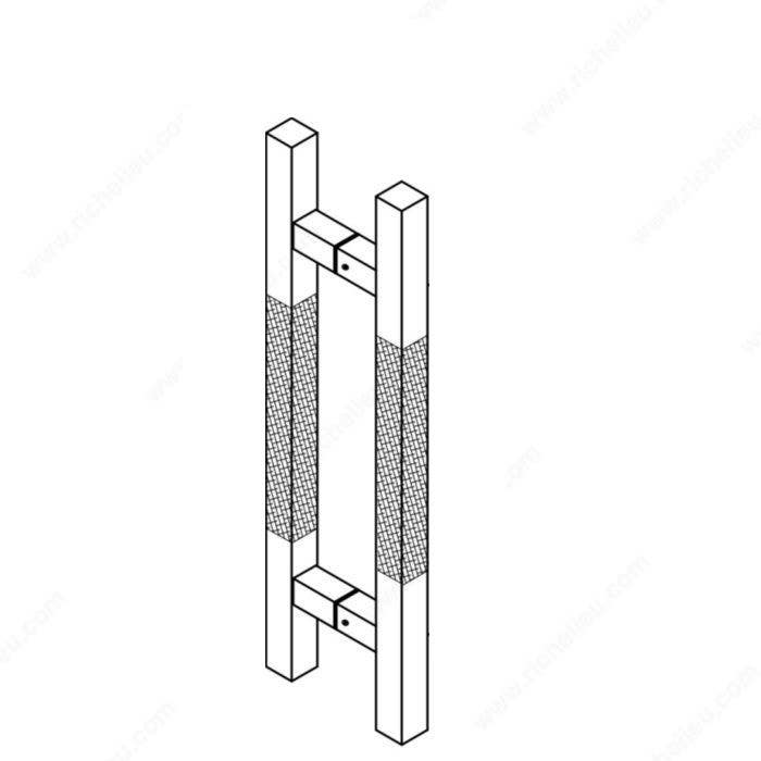 Richelieu 701SQ362430B170 Back to Back Square Ladder Handle W/ Wood Insert and Square Mounting Rod