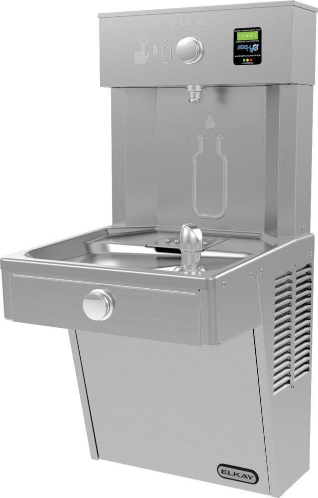 Elkay LVRC8WSK Filtered Vandal-Resistant EZH2O Bottle Filling Station with Single Vandal-Resistant Cooler