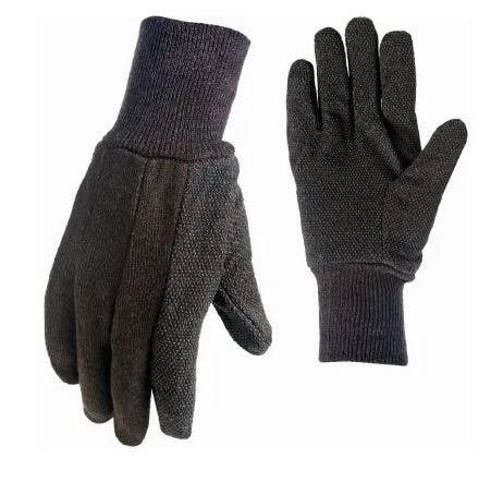 Big Time Products 9116-26 True Grip Brown Dotted Cotton Jersey Gloves, Men's, Medium