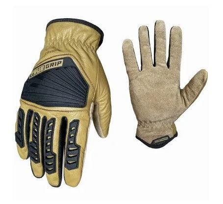 Big Time Products 9887 True Grip Leather Hybrid Impact Gloves, Large, Men's