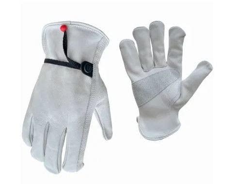 Big Time Products 9845 True Grip Work Gloves, Grain Cowhide Ball & Tape Wrist, Men's