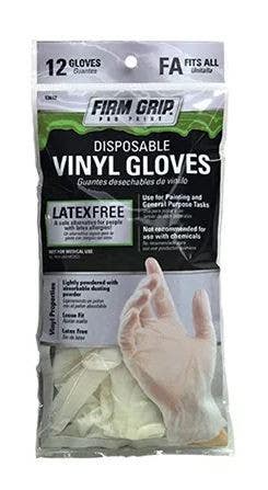Big Time Products 13612-26 Firm Grip Disposable Vinyl Gloves, 12-Ct.