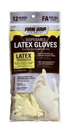 Big Time Products 13512-26 Firm Grip Disposable Latex Gloves, 12-Ct.