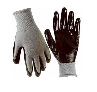 Big Time Products 910 True Grip Nitrile Coated Gloves, Black & Gray