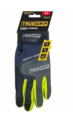Big Time Products 9869 True Grip General Purpose Work Gloves, Touchscreen Compatible, Blue