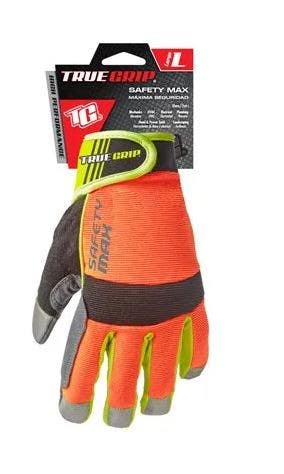Big Time Products 9843-23 True Grip Safety Max Hi-Viz Work Gloves, Touchscreen Compatible, Large