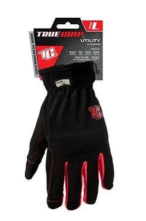 Big Time Products 9083-21 True Grip High-Performance Utility Work Gloves, Anti-Vibration, Black/Red, Large
