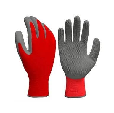 Big Time Products 2590 Grease Monkey Honeycomb Grip Work Gloves, Latex Palm, Red, Men's