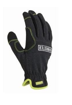 Big Time Products 2002 Master Mechanic High Performance Work Gloves, Black Synthetic Leather Palm & Finger