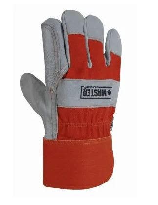 Big Time Products 40007-26 Master Rancher Double Leather Palm Work Gloves, Canvas Back, Men's, Medium