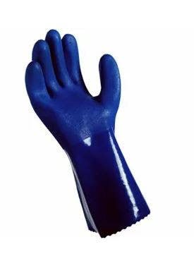 Big Time Products 23407-16 Grease Monkey Long Cuff PVC Chemical Gloves, Blue, Men's, Large