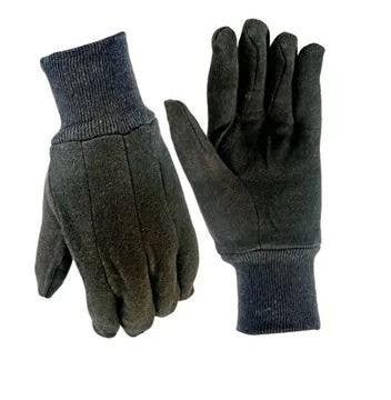 Big Time Products 98432-06 True Grip Cotton Jersey Gloves, Brown, Men's, Large, 6-Pk.