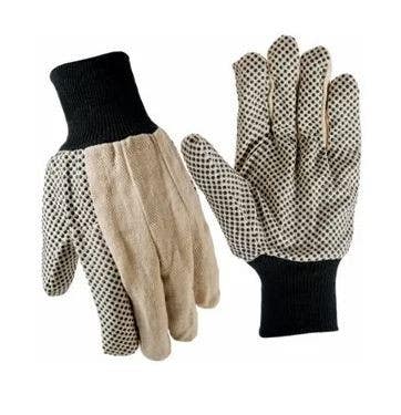Big Time Products 9163-26 True Grip Dotted Cotton Canvas Work Gloves, Men's, Large