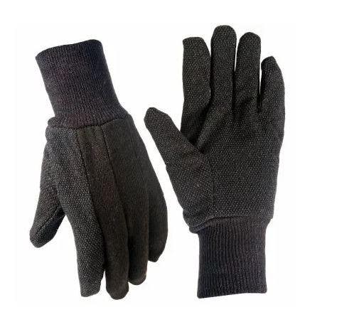 Big Time Products 9115-26 True Grip Brown Jersey Work Gloves, Non-Slip Dots, Men's, Small