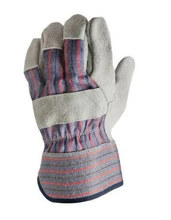 Big Time Products 9224-26 True Grip Leather-Palm Work Gloves, Cotton Back, Men's, Extra large