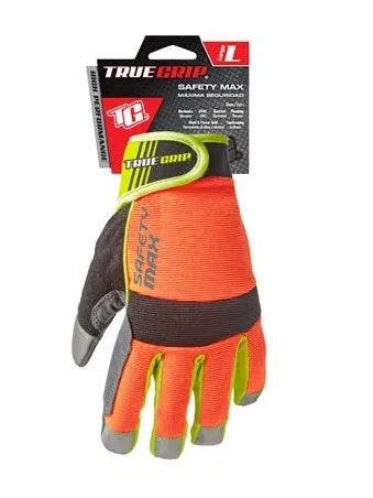Big Time Products 9842-23 True Grip Safety Max Work Gloves, Hi-Viz, Touchscreen, Men's, Medium