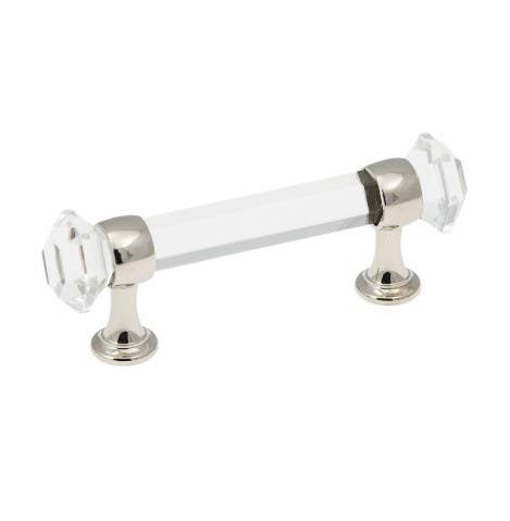Belwith Keeler B076274-GLCH Luster Cabinet Pull, Center To Center Length-3", Glass w/ Chrome
