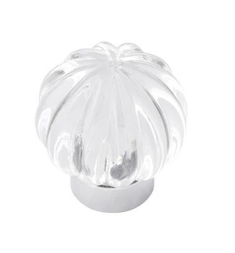 Belwith Keeler B076571-GLCH Luster Cabinet Knob, 1 1/4" Diameter, Glass w/ Chrome