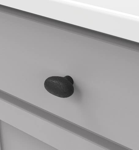 Hickory Hardware P3671-BI Carbonite Cabinet Knob , Size 1-7/8"(L) X 1"(W), Black Iron