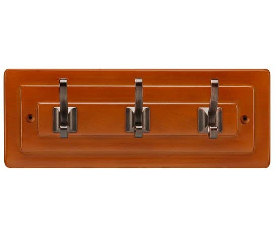 Hickory Hardware C25011-MSRB Catania Hook Rail, Length 12", Maple Stained w/Refined Bronze