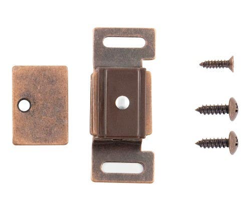 Hickory Hardware P651-STB Magnet Catch, Center to Center Length 1-7/8", Statuary Bronze