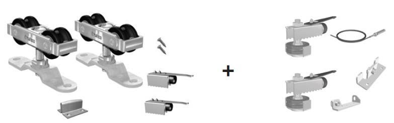 Sugatsune SDR-A125SYN Synchronized Sliding Door Hardware w/ Synchronized Bracket Set
