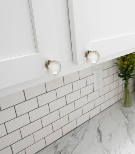 Hickory Hardware HH075853-GLSN Crystal Palace Cabinet Knob, 1-3/8" Diameter, Glass w/Satin Nickel