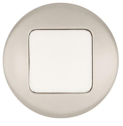 Hickory Hardware P3440-SNWM Loft Cabinet Knob, 1" Diameter, Satin Nickel w/White Matte
