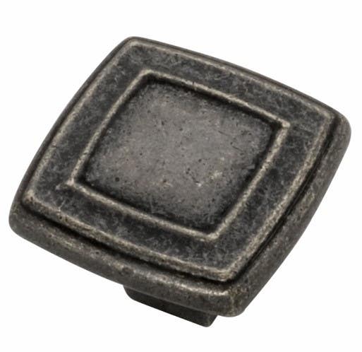 Hickory Hardware P3180-WOA Modus Square Cabinet Knob, Length 1-7/16", Windover Antique