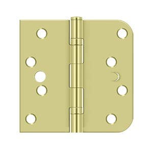 Deltana S44058TTBB 4" x 4" x SQ x 5/8" Radius Hinge, Ball Bearing, Steel, Pair, Zinc Dichromate