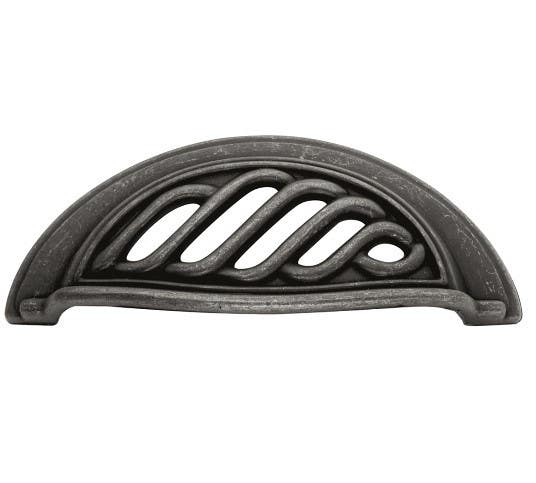 Hickory Hardware PA1322 Charleston Blacksmith Cabinet Pull, Center to Center Length 3"