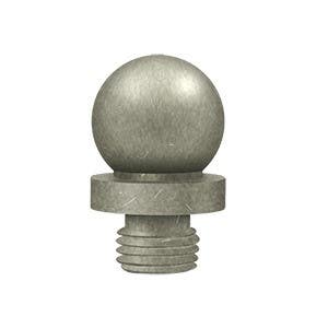 Deltana DSBTRM10WL Ball Tip Finial, Distressed, Solid Brass, Finish-White Bronze Light