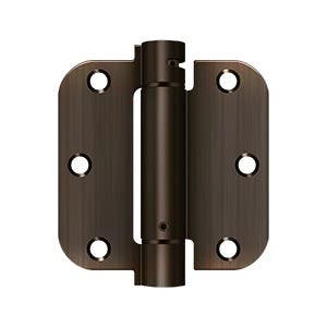 Deltana DSH35R510B/A 3-1/2" x 3-1/2" x 5/8" Radius Spring Hinge, Steel