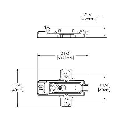 Hickory Hardware HH74721-14 Concealed Self-Closing Cabinet Hinge, Polished Nickel, 105 Degree Opening