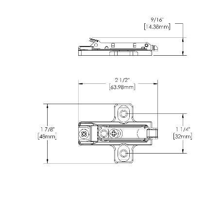 Hickory Hardware HH74720-14 Concealed Self-Closing Cabinet Hinge, Polished Nickel, 105 Degree Opening