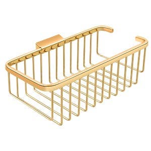 Deltana WBR1054 10" Rectangular Wire Basket, w/ Shampoo Shelf,  Solid Brass