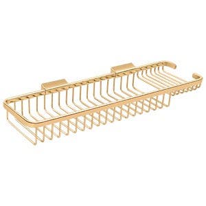 Deltana WBR1850 17-1/2" Rectangular Wire Basket w/ Combo, Solid Brass