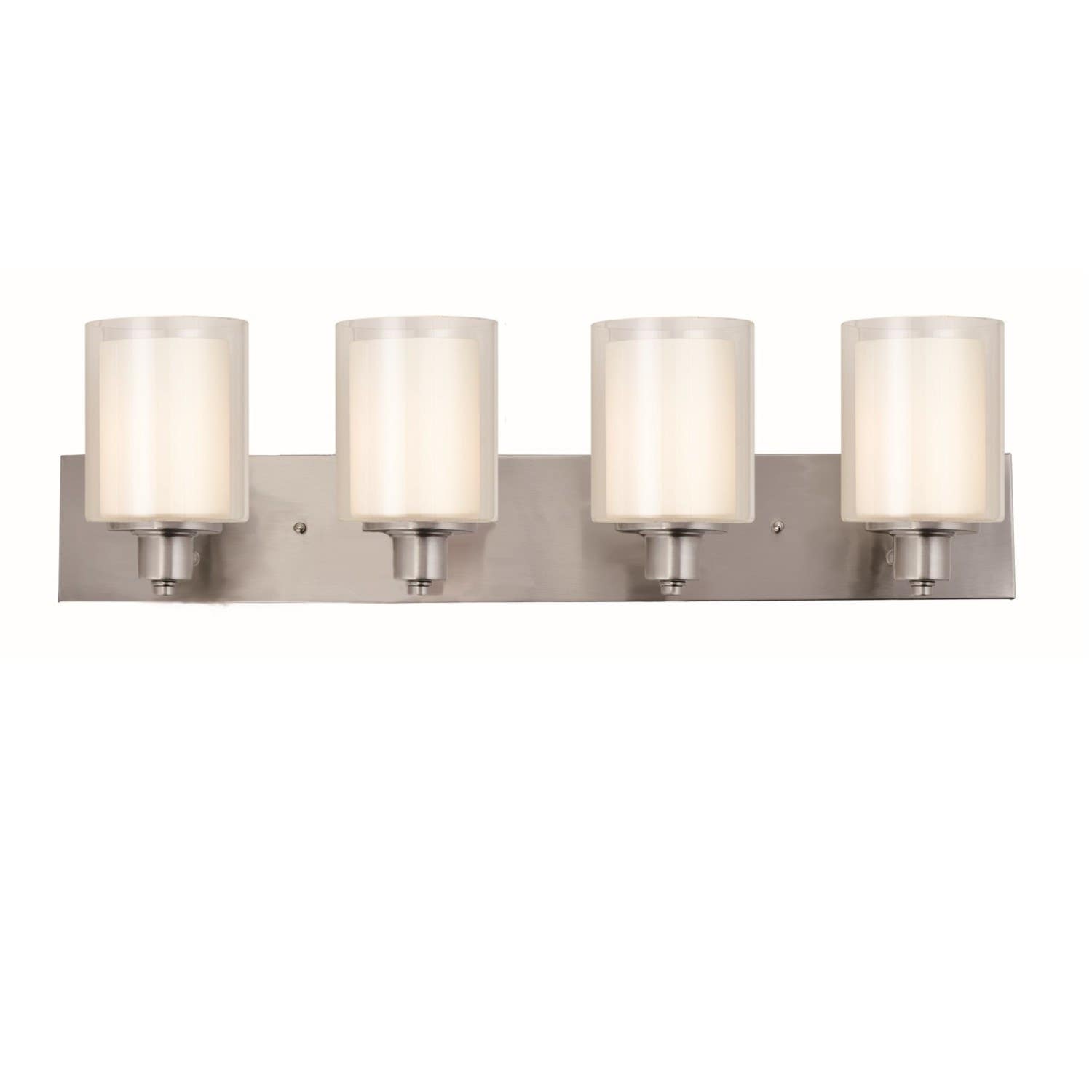 Design House 579300/318 Oslo Vanity Light w/ Wide Backplate, Satin Nickel Finish